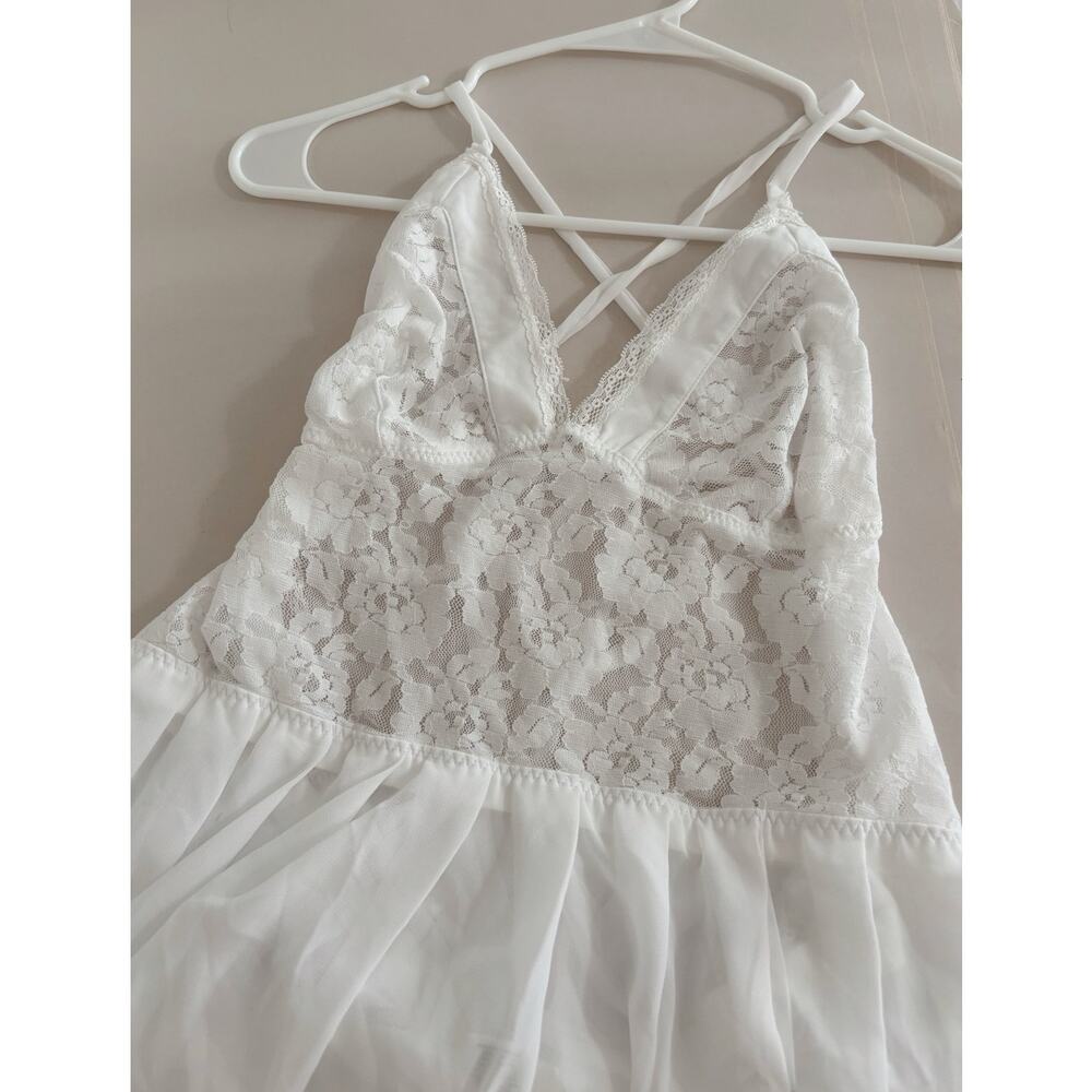 White Frederick's of Hollywood Lace Lingerie Maxi Dress XL